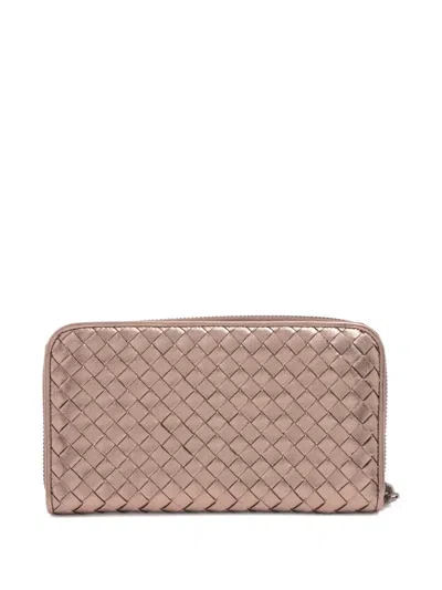 Pre-owned Bottega Veneta 2024 Intrecciato Leather Zip-around Wallet
