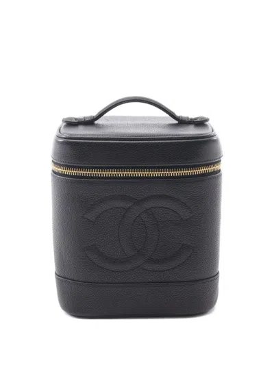 Pre-owned Chanel 1994-1996 Coco-mark Vanity Bag In Black