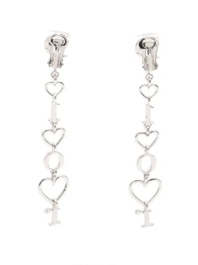 Pre-owned Dior Letters-charm Heart-motif Earrings