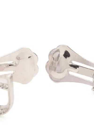 Pre-owned Dior Letters-charm Heart-motif Earrings