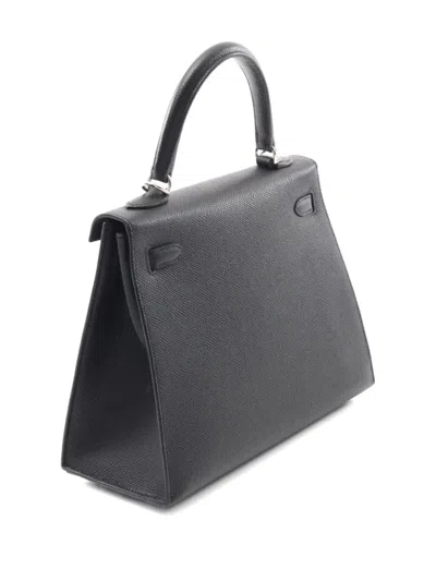 Pre-owned Hermes 2022 Epsom Kelly 25 Two-way Handbag In Black