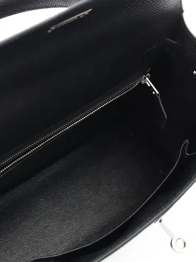 Pre-owned Hermes 2022 Epsom Kelly 25 Two-way Handbag In Black
