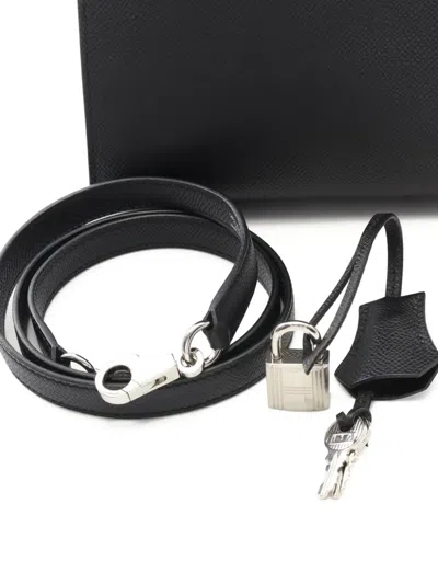Pre-owned Hermes 2022 Epsom Kelly 25 Two-way Handbag In Black
