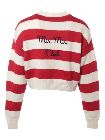 Pre-owned Miu Miu Striped Crew-neck Jumper