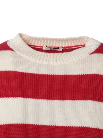 Pre-owned Miu Miu Striped Crew-neck Jumper