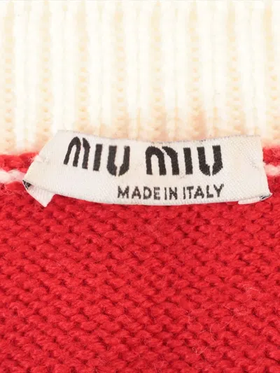 Pre-owned Miu Miu Striped Crew-neck Jumper
