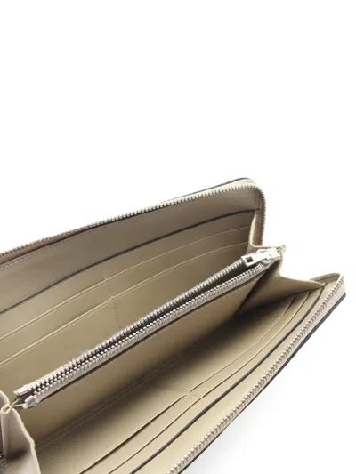 Pre-owned Loewe 00s Anagram Round Zipper Wallet In Neutral