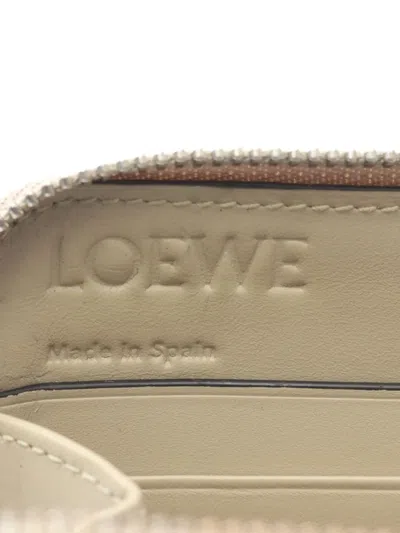 Pre-owned Loewe 00s Anagram Round Zipper Wallet In Neutral