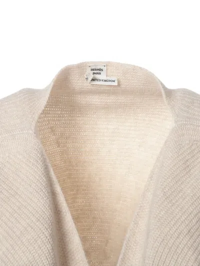 Pre-owned Hermes Ribbed Long-sleeve Cashmere Cardigan