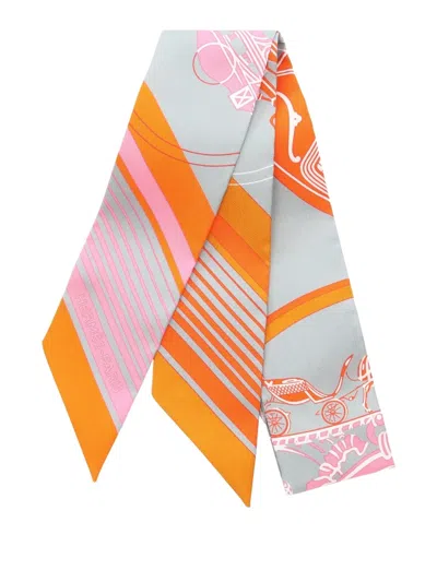 Pre-owned Hermes 20s Ex-libris Twilly Silk Scarves