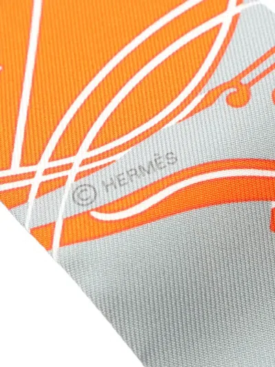 Pre-owned Hermes 20s Ex-libris Twilly Silk Scarves
