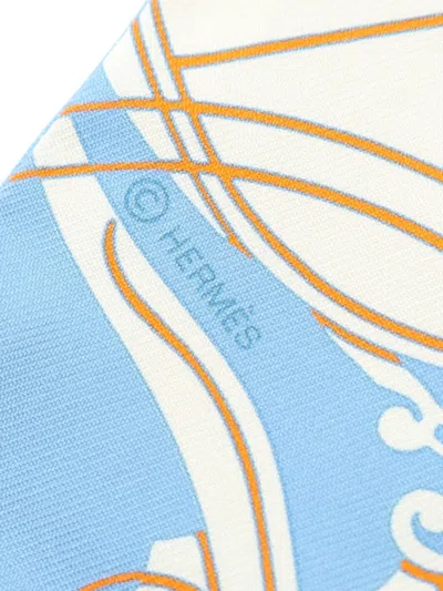 Pre-owned Hermes 20s Ex-libris Twilly Silk Scarves