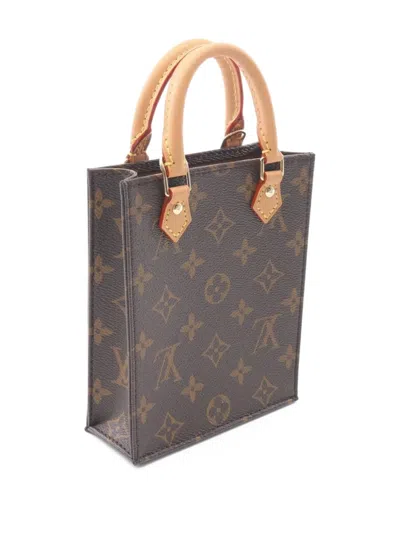 Pre-owned Louis Vuitton 2021s Monogram Petite Sac Plat Handbag In Brown