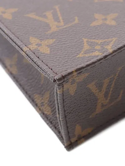 Pre-owned Louis Vuitton 2021s Monogram Petite Sac Plat Handbag In Brown