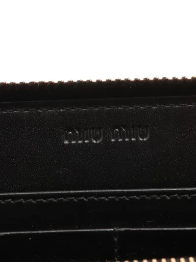 Pre-owned Miu Miu Crocodile-embossed Leather Zip Wallet