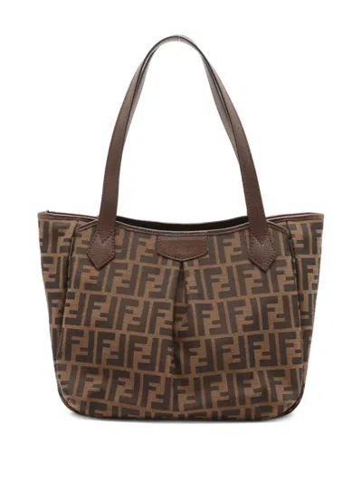 Pre-owned Fendi Zucca Monogram Tote Bag In Brown