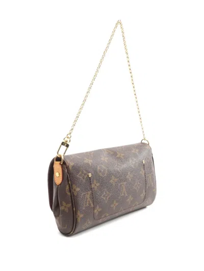 Pre-owned Louis Vuitton 2015 Favorite Pm Monogram Chain Shoulder Bag In Brown