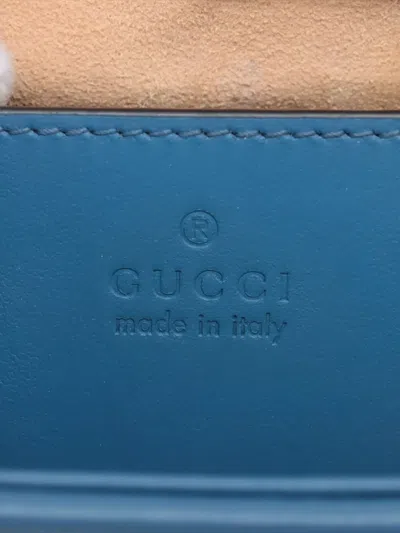Pre-owned Gucci 2024 Mini Marmont Matelassé Leather Bag In Blue