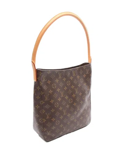 Pre-owned Louis Vuitton 2001 Looping Gm Monogram Shoulder Bag In Brown