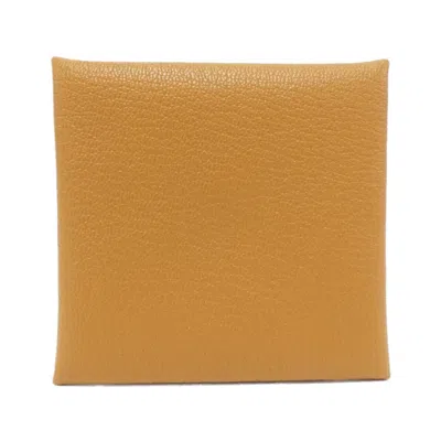 Pre-owned Hermes Caramel Chevre Leather Coin Purse/coin Case ()