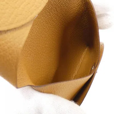 Pre-owned Hermes Caramel Chevre Leather Coin Purse/coin Case ()