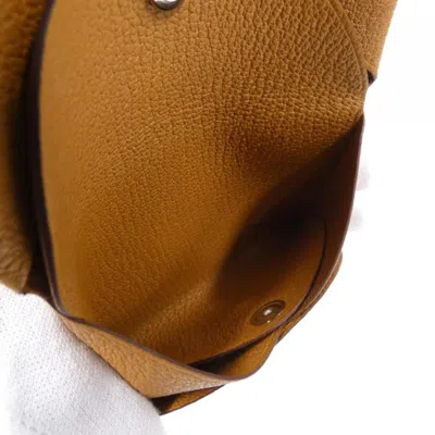 Pre-owned Hermes Caramel Chevre Leather Coin Purse/coin Case ()