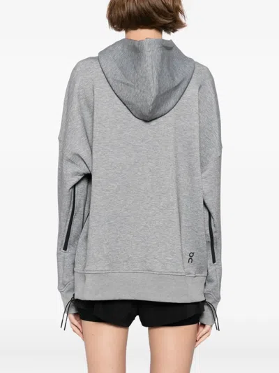 On Logo-patch Hoodie In Gray