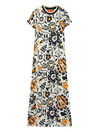 La Doublej Sporty Swing Cotton Jersey Midi Dress In Multi