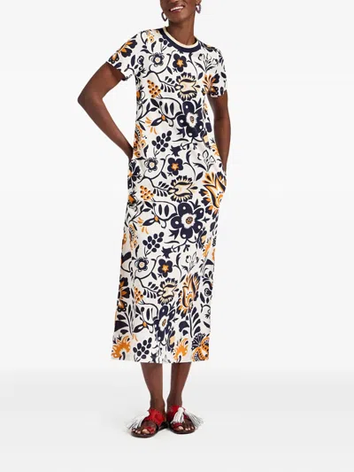 La Doublej Sporty Swing Cotton Jersey Midi Dress In Multi