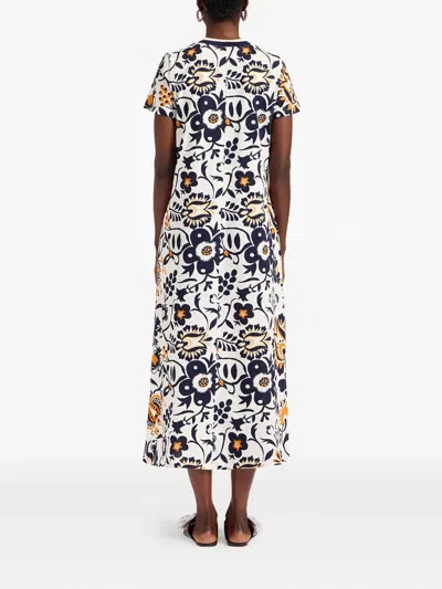 La Doublej Sporty Swing Cotton Jersey Midi Dress In Multi