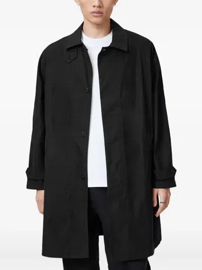 Allsaints Tillman Button-fastening Coat In Black