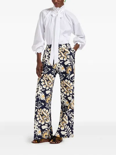 La Doublej Floral-print Pleated Trousers In Multi