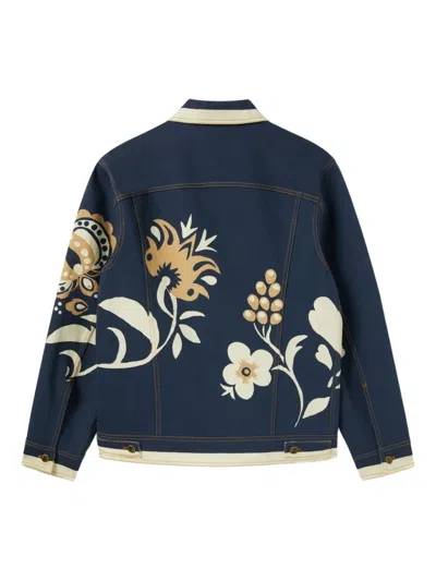 La Doublej Floral-print Denim Jacket
