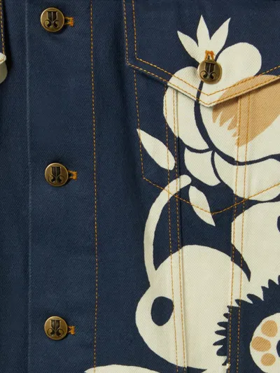 La Doublej Floral-print Denim Jacket