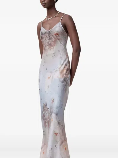 Allsaints Bryony Maxi Slip Dress In Multi
