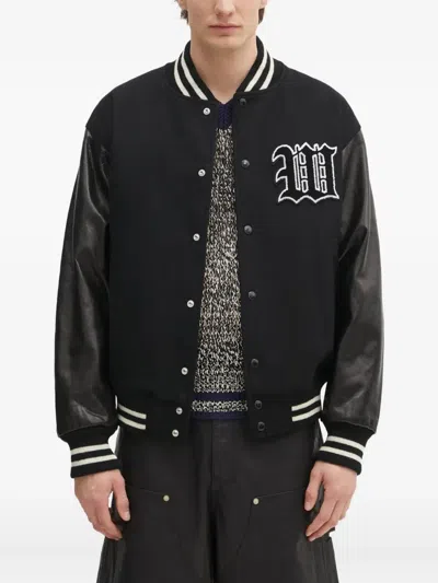 Wacko Maria Type-2 Contrast-sleeves Varsity Jacket In Black