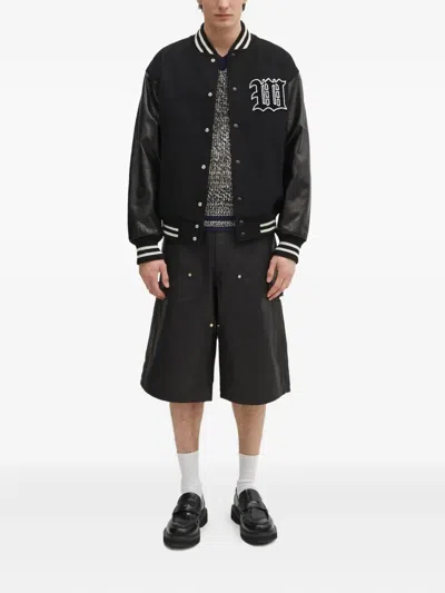Wacko Maria Type-2 Contrast-sleeves Varsity Jacket In Black