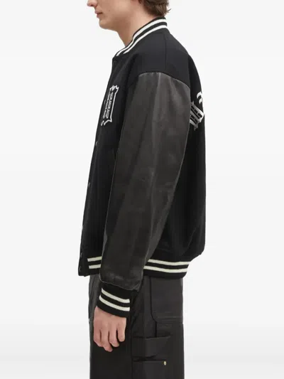 Wacko Maria Type-2 Contrast-sleeves Varsity Jacket In Black