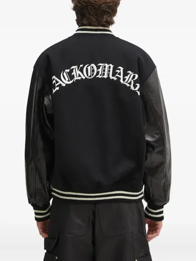 Wacko Maria Type-2 Contrast-sleeves Varsity Jacket In Black