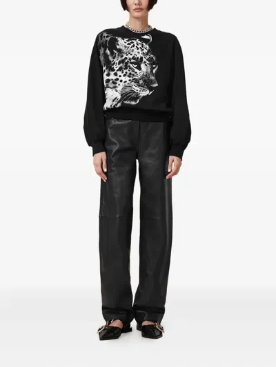 Allsaints Kiara Cygnet Cut-out Sweatshirt In Black