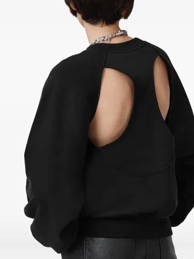 Allsaints Kiara Cygnet Cut-out Sweatshirt In Black