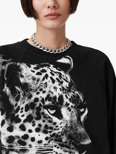 Allsaints Kiara Cygnet Cut-out Sweatshirt In Black