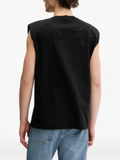 Bluemarble Embroidered Shoulder-detail Vest In Black