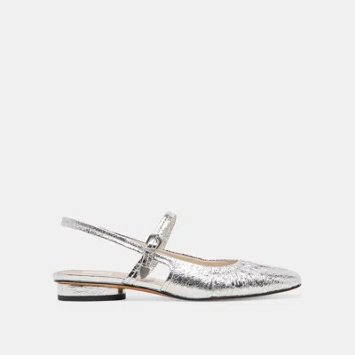 Trove Rianne Flats Silver Distressed Leather - Re:vita