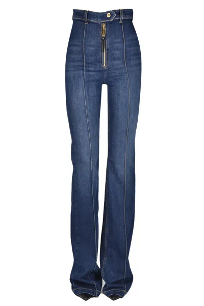 Elisabetta Franchi High Rise Jeans In Blue