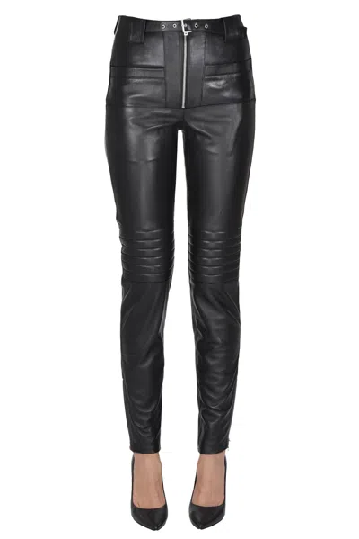Twinset Milano Leather Biker Style Trousers