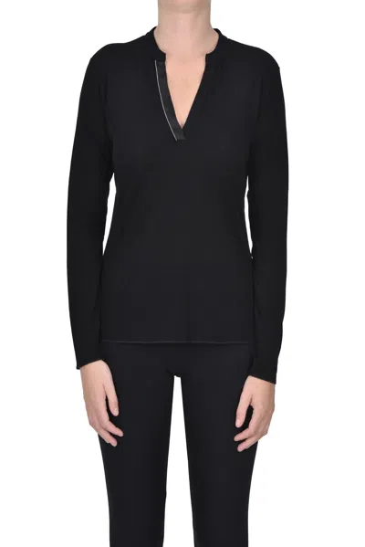 Purotatto Silk Inserts T-shirt In Black