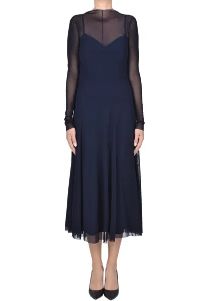 Minina Daisy Tulle Dress In Blue