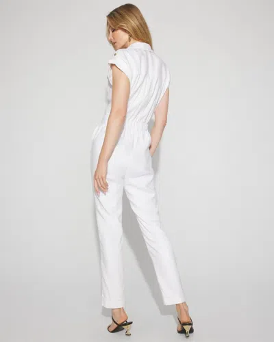 White House Black Market Linen-blend Short-sleeve Utility Jumpsuit