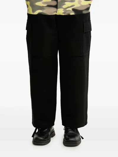 Bluemarble Camouflage-panel Wide-leg Trousers In Black